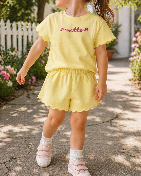 Scalloped Toddler Short Set