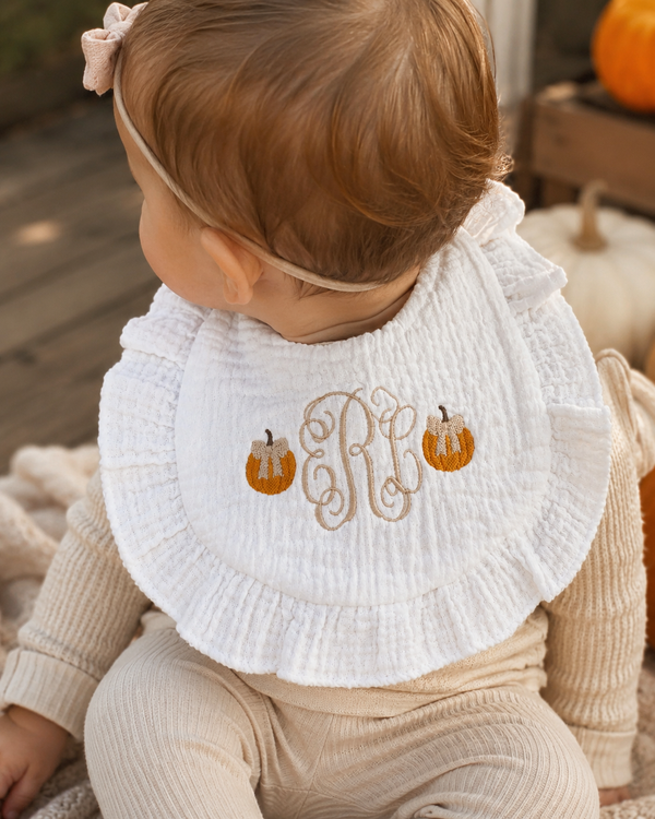 Fall Monogram Baby Bib