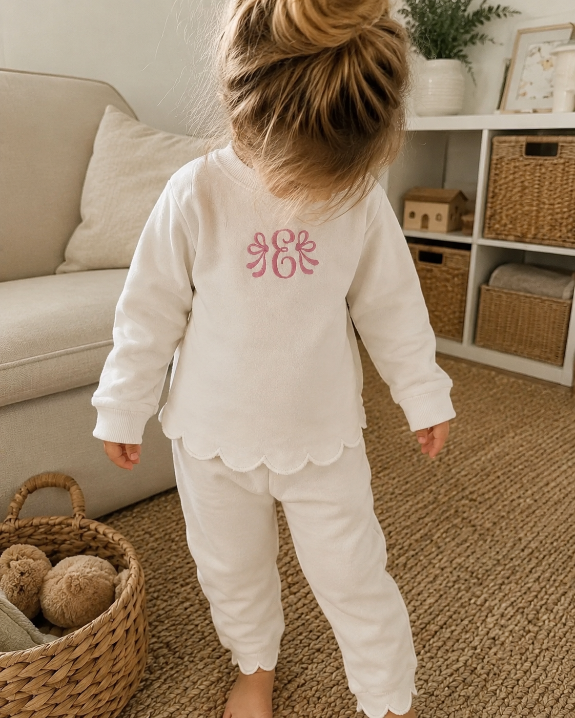 Side Bow Baby Sweat Set